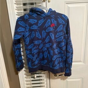 Nike Kids Blue and Red Logo Hoodie